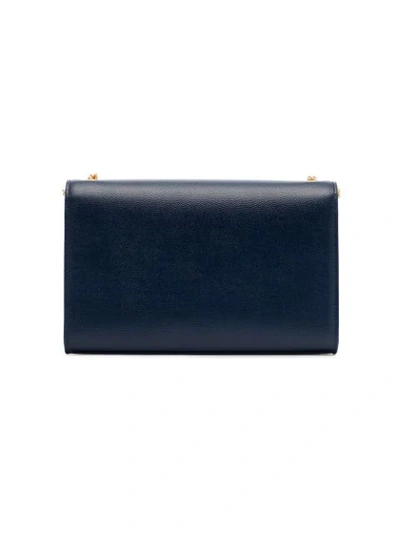 Shop Saint Laurent Midnight Blue Kate Grained Leather Shoulder Bag