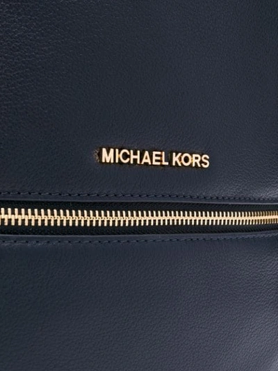 Shop Michael Michael Kors Zipped Backpack In Blue