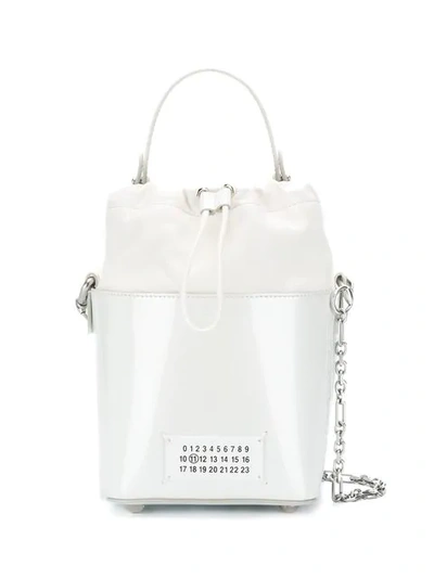 Shop Maison Margiela Logo Bucket Bag In White