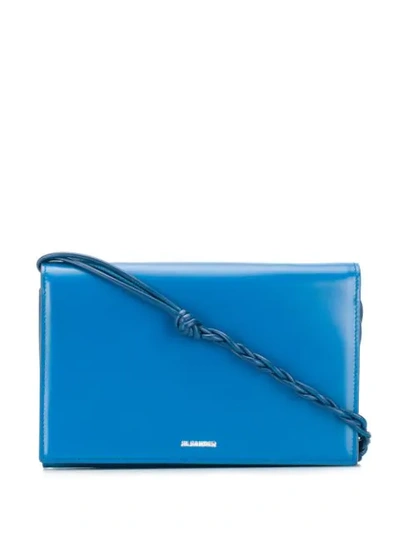 Shop Jil Sander Foldover Crossbody Bag In Blue