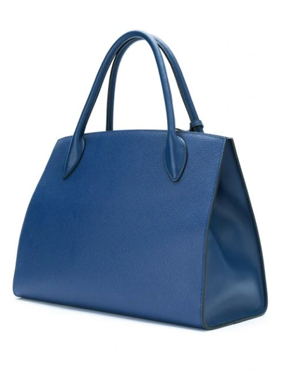 Shop Prada Bibliotheque Tote Bag In Blue