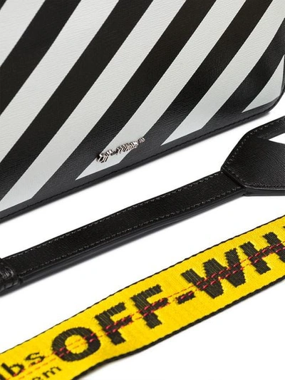 Shop Off-white Black And White Diag Leather Belt Bag