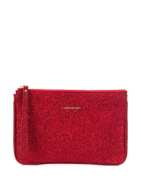 red glitter clutch bag