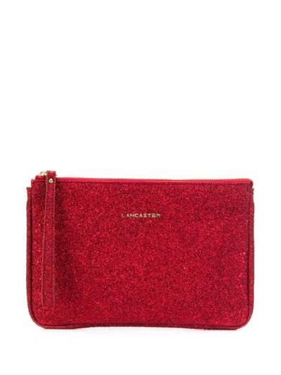 Shop Lancaster Glitter Clutch Bag In Red