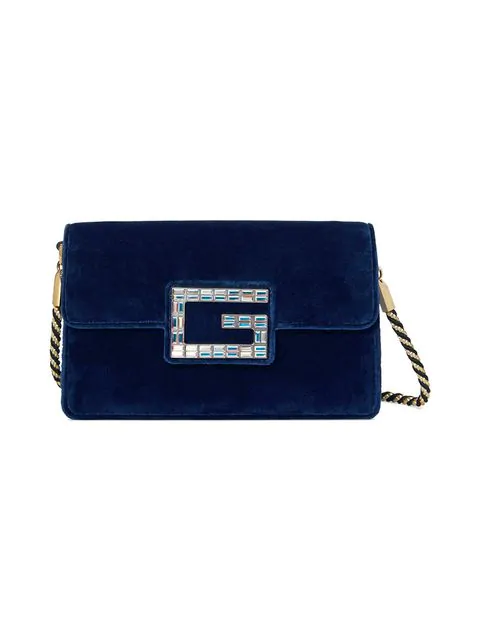 blue velvet gucci purse