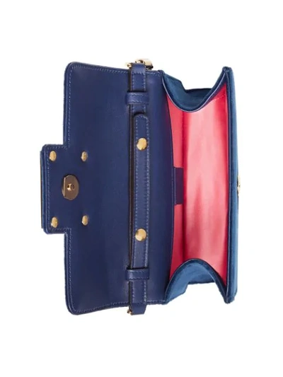 Shop Gucci Blue Shoulder Bag With Square G