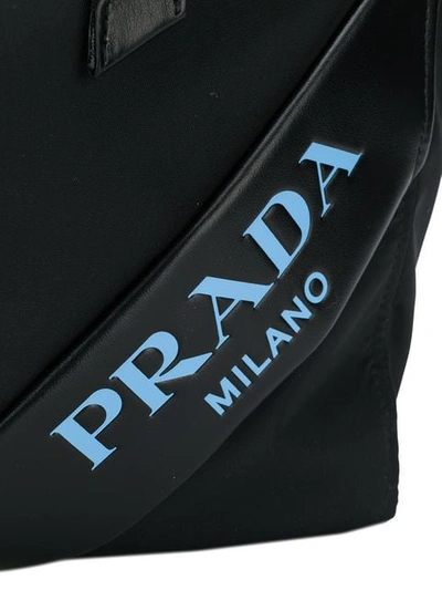 Shop Prada Large Top Handle Tote In Black