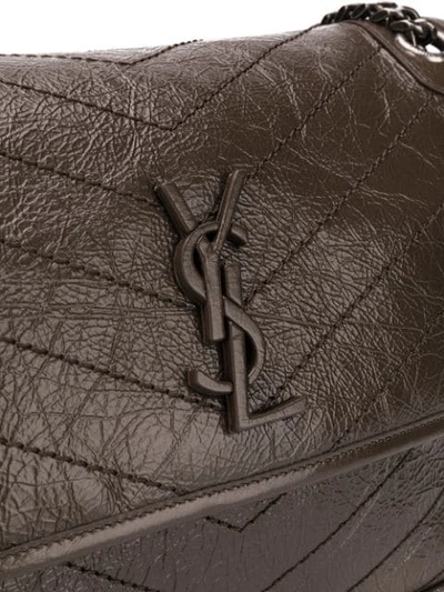 Shop Saint Laurent Niki Monogram Bag In Brown
