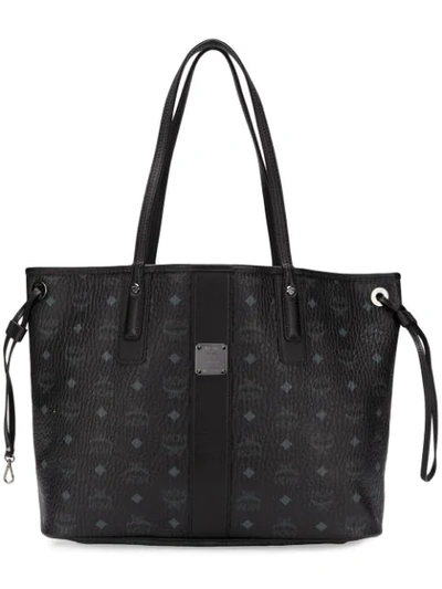 Shop Mcm Monogram-print Tote Bag In Black