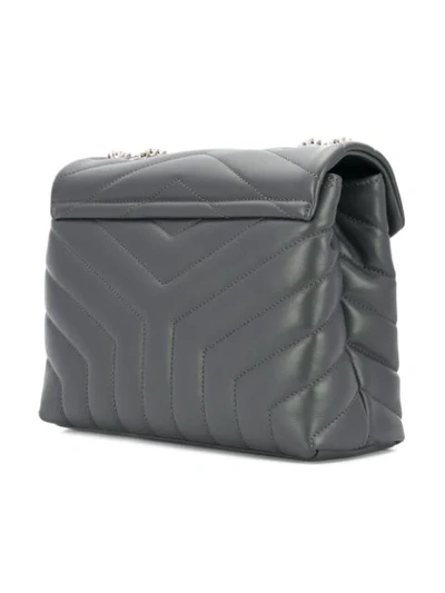 Shop Saint Laurent Loulou Shoulder Bag In Grey