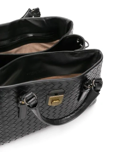 Shop Bottega Veneta Intrecciato Shoulder Bag In 1000 Black
