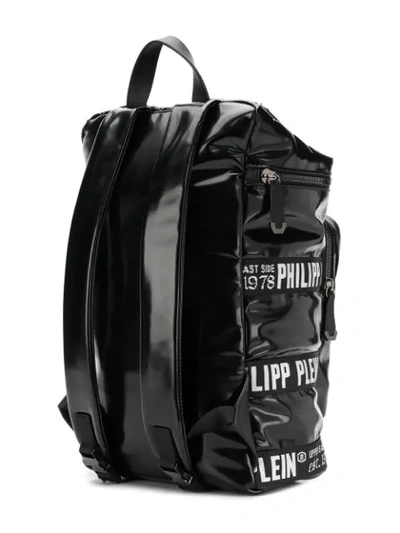 Shop Philipp Plein Logo Trim Backpack In Black
