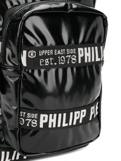 Shop Philipp Plein Logo Trim Backpack In Black