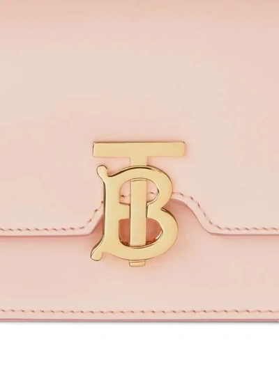 Shop Burberry Mini Leather Tb Bag In Pink