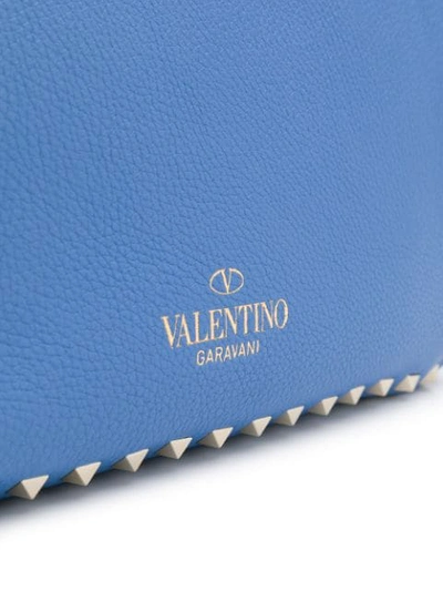 Shop Valentino Garavani Rockstud Small Tote In Blue