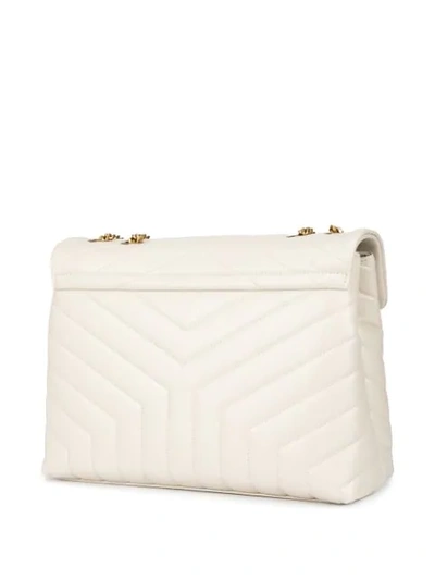 Shop Saint Laurent Medium Loulou Quilted Shoulder Bag In White