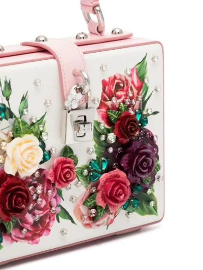 Shop Dolce & Gabbana Cream, Pink And Purple Dauphin Leather Box Bag In Har40 Peonie Fdo Panna