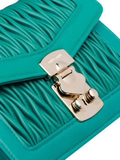 Shop Miu Miu Miu Confidential Shoulder Bag In Green