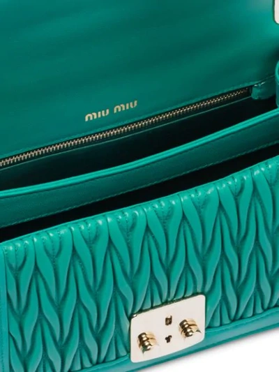 Shop Miu Miu Miu Confidential Shoulder Bag In Green