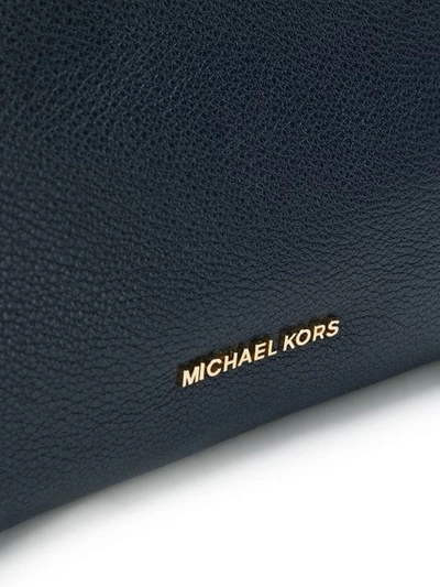 Shop Michael Michael Kors Brooke Medium Pebbled Tote Bag In Blue