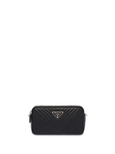 Shop Prada Mini Quilted Crossbody Bag - Black