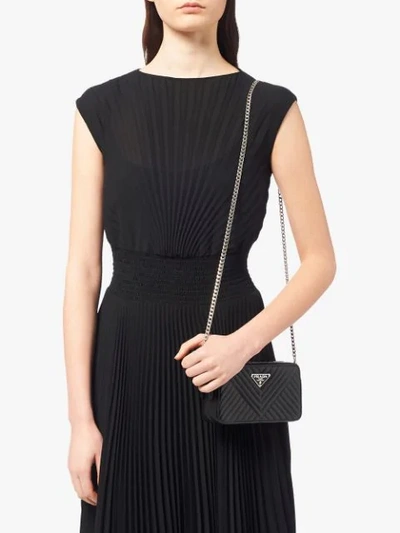 Shop Prada Mini Quilted Crossbody Bag - Black