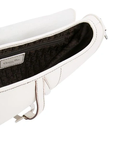 Pre-owned Dior Christian  Vintage Trotter Saddle Bag - 白色 In White