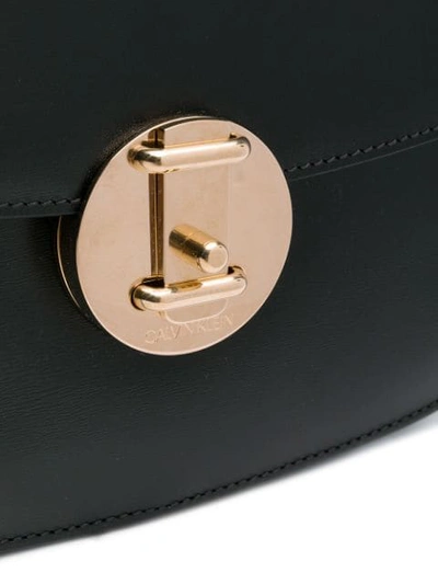 Shop Calvin Klein 205w39nyc Small Round Lock Shoulder Bag In Black