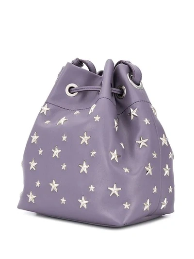 Shop Jimmy Choo Juno Bucket Bag In Purple