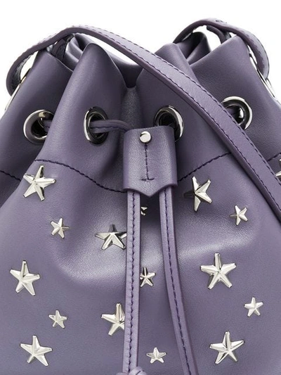 Shop Jimmy Choo Juno Bucket Bag In Purple