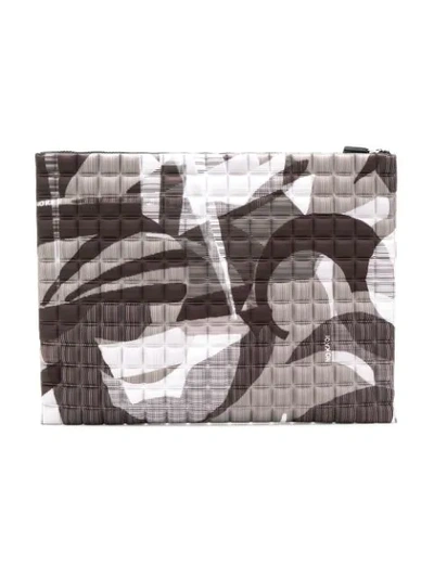 Shop No Ka'oi Printed Waffled Clutch In Grey