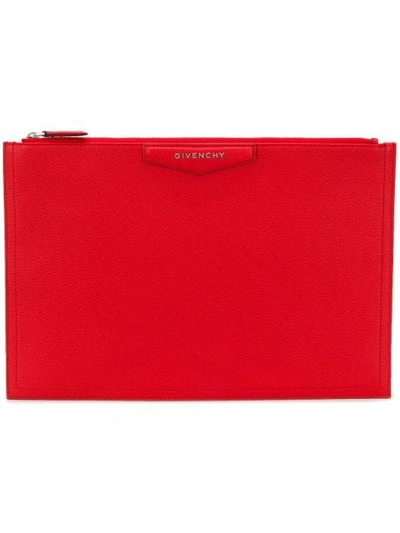 Shop Givenchy Geometric Clutch In Red