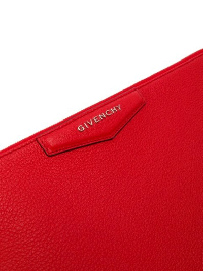 Shop Givenchy Geometric Clutch In Red