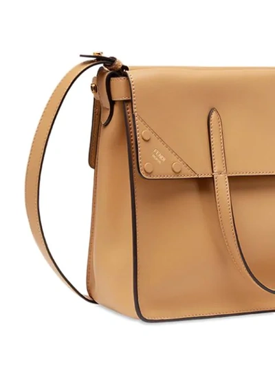 Shop Fendi Flip Regular Handbag In Neutrals