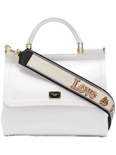 Shop Dolce & Gabbana Sicily Tote Bag In 80001 Bianco