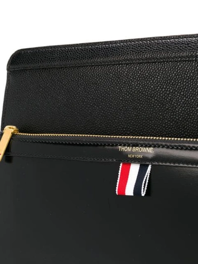 Shop Thom Browne Pebbled Lady Folio Bag In Black