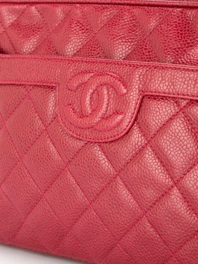 Pre-owned Chanel 1991-1994  Quilted Fringe Chain Shoulder Bag In Red