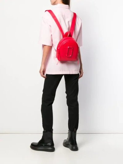Shop Marc Jacobs Logo Plaque Backpack In Red
