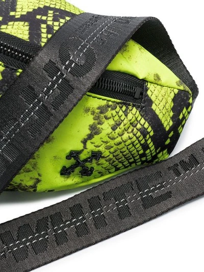 OFF-WHITE NEON YELLOW PYTHON PRINT BELT BAG - 黄色