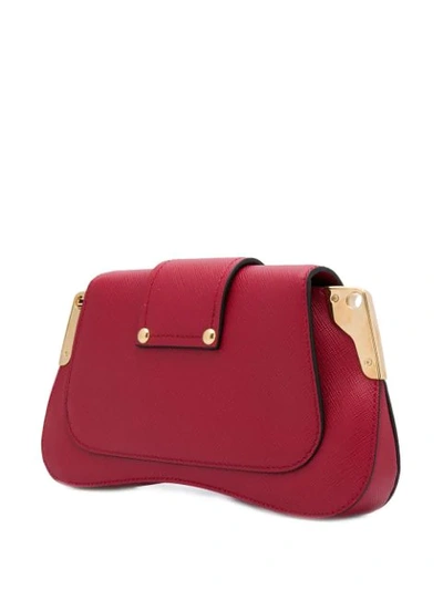 Shop Prada Saffiano Leather Sidonie Small Bag In Red