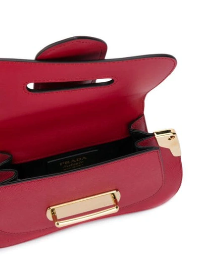 Shop Prada Saffiano Leather Sidonie Small Bag In Red