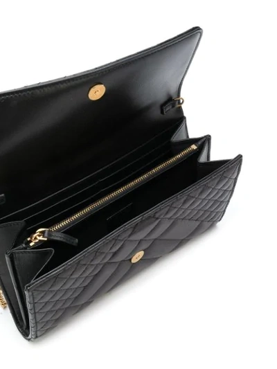 Shop Versace Quilted Shoulder Bag In Black
