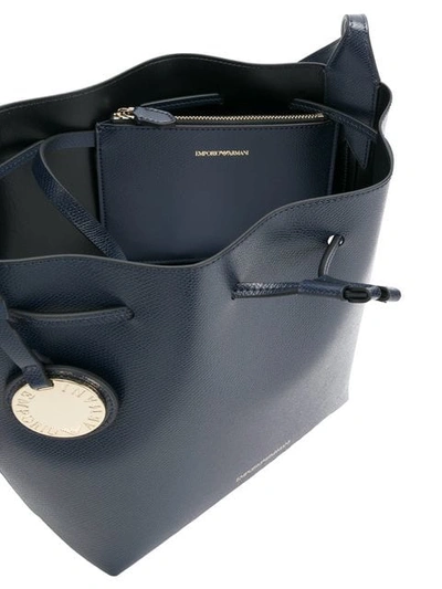 Shop Emporio Armani Front Logo Crossbody Bag In Blue