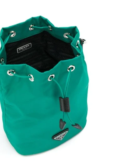 Shop Prada Bucket Bag In Green