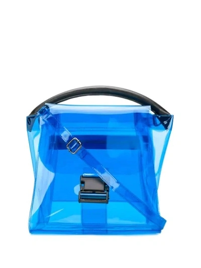 Shop Zucca Transparent Tote Bag In Blue