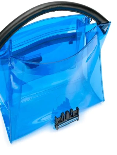 Shop Zucca Transparent Tote Bag In Blue