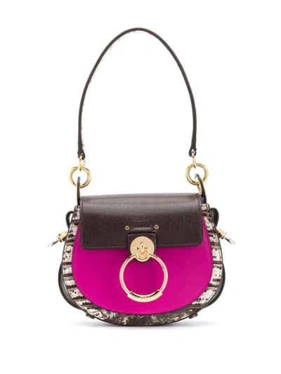 Shop Chloé Small Tess Shoulder Bag In Purple