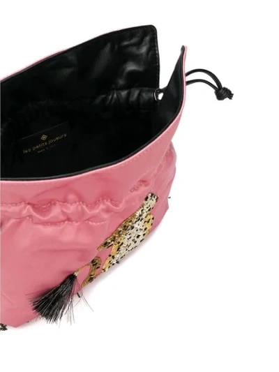 sequinned leopard drawstring bag