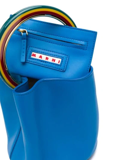 Shop Marni Pannier Bucket Bag In Blue