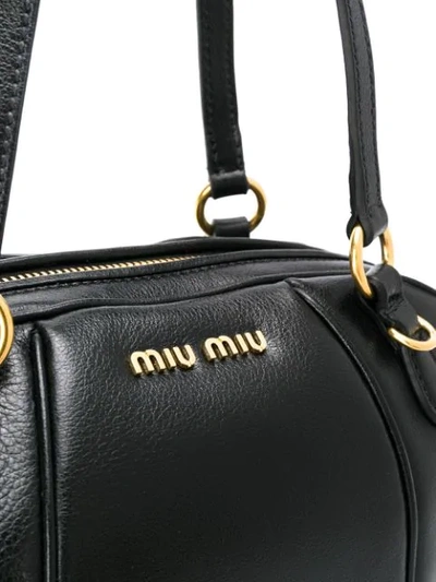 Shop Miu Miu Top-handle Bowling Bag In F0002 Nero